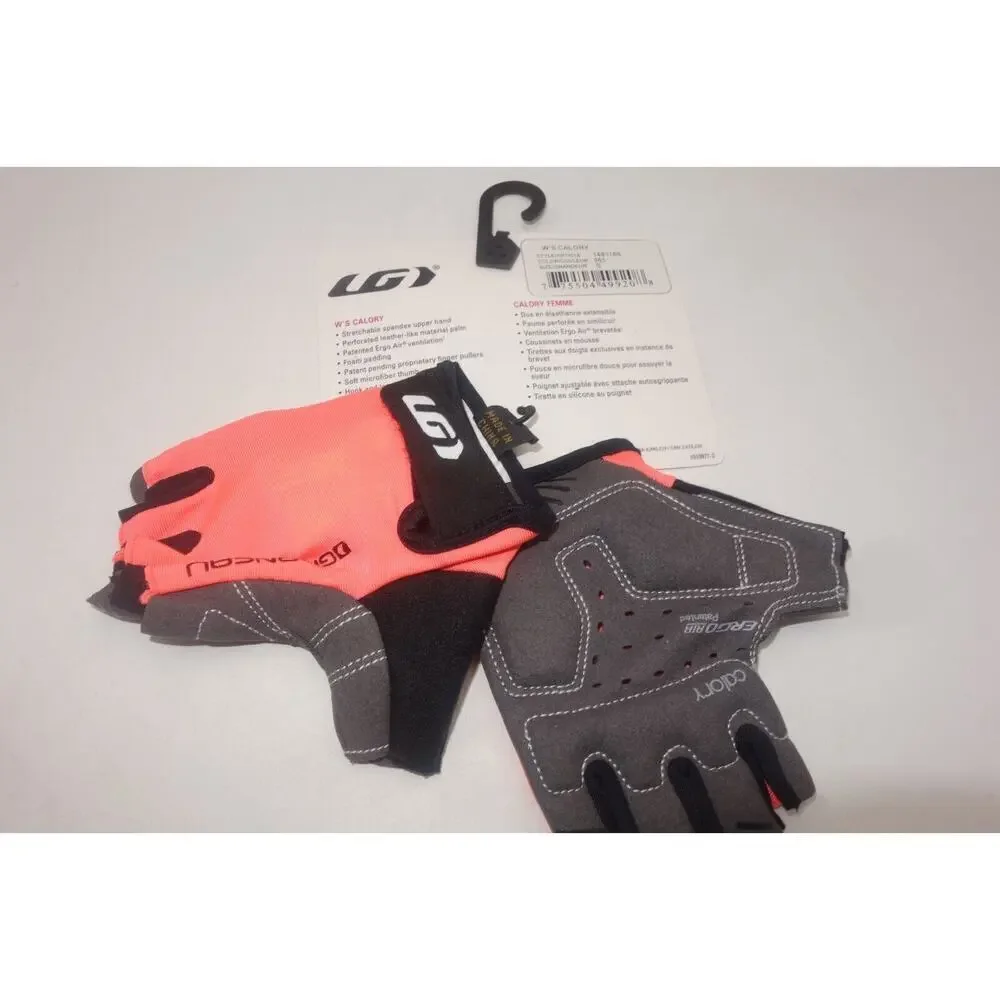 NEW Garneau Calory Cycling Fingerless Gloves Women's Size Small Pink Gray